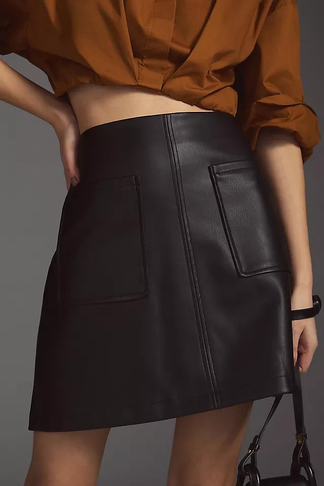 Maeve Faux Leather A-Line Mini Skirt Product Image