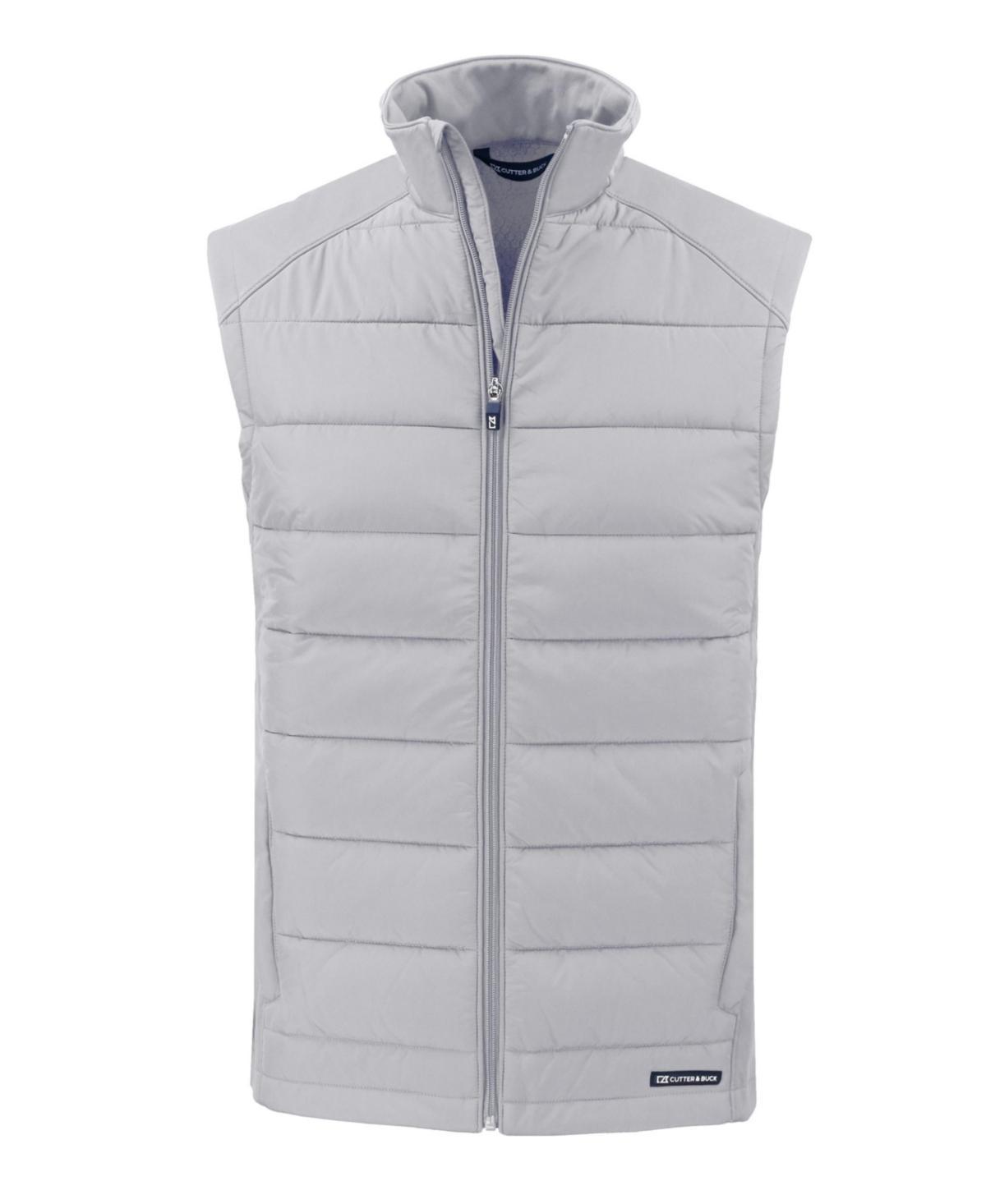 Cutter & Buck Evoke Hybrid Eco Softshell Recycled Mens Big & Tall Full Zip Vest - Elemental grey Product Image