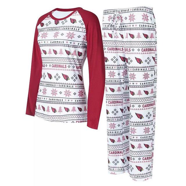 Womens Concepts Sport /Cardinal Arizona Cardinals TinselRaglan Long Sleeve T-Shirt & Pants Sleep Set Product Image