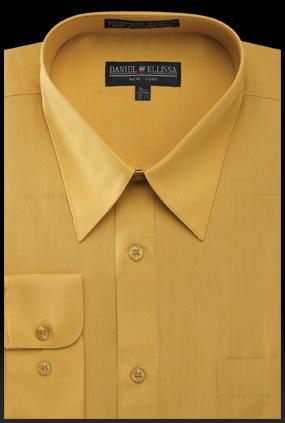 Basic Dress Shirt Regular Fit in Mustard Product Image