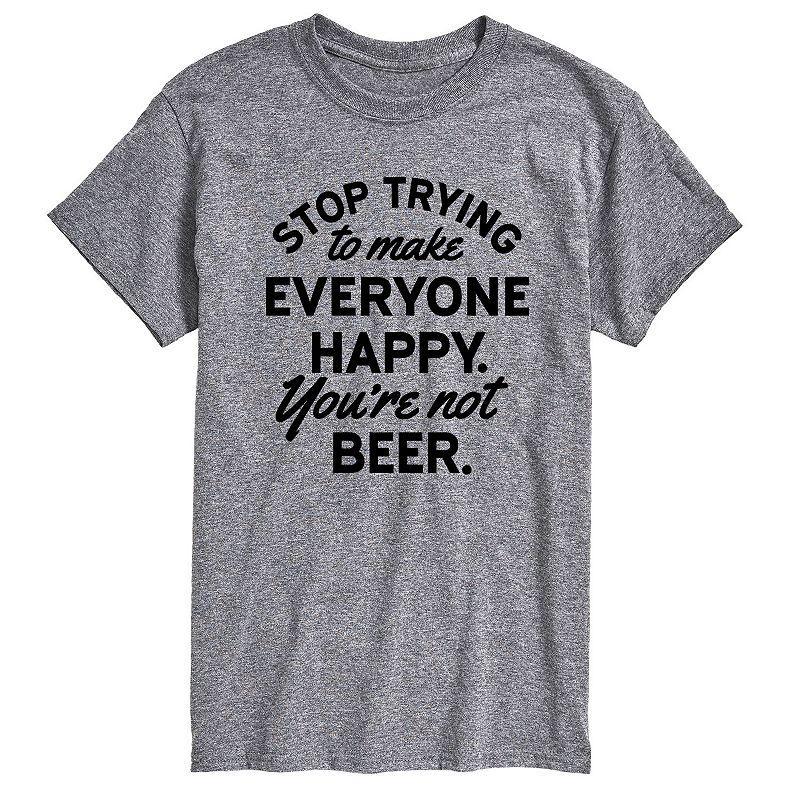 Big & Tall Stop Trying Make Happy Beer Graphic Tee, Mens Product Image