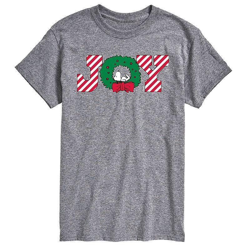 Mens Peanuts Joy Wreath Tee Black Product Image