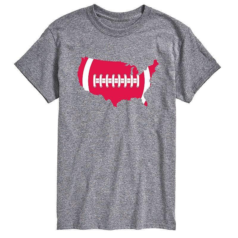 Mens USA Football Tee Grey Product Image