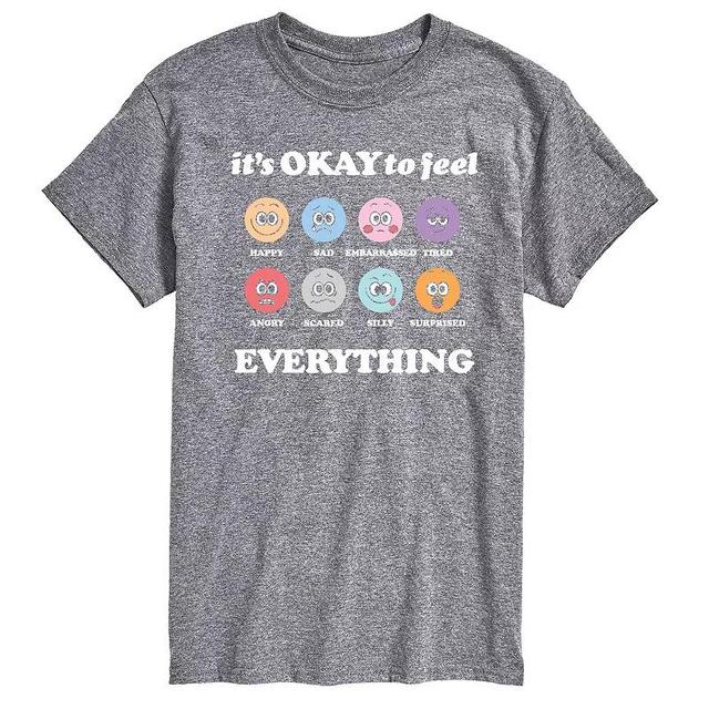 Mens Its Okay to Feel Everything Graphic Tee Blue Product Image