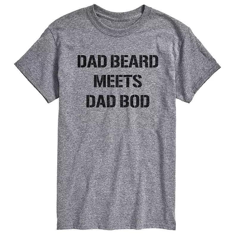 Mens Dad Beard Meets Dad Bod Graphic Tee Product Image