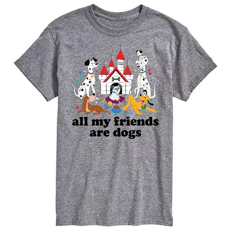 Disney Mens All My Friends Are Dogs Graphic Tee Grey Gray Product Image