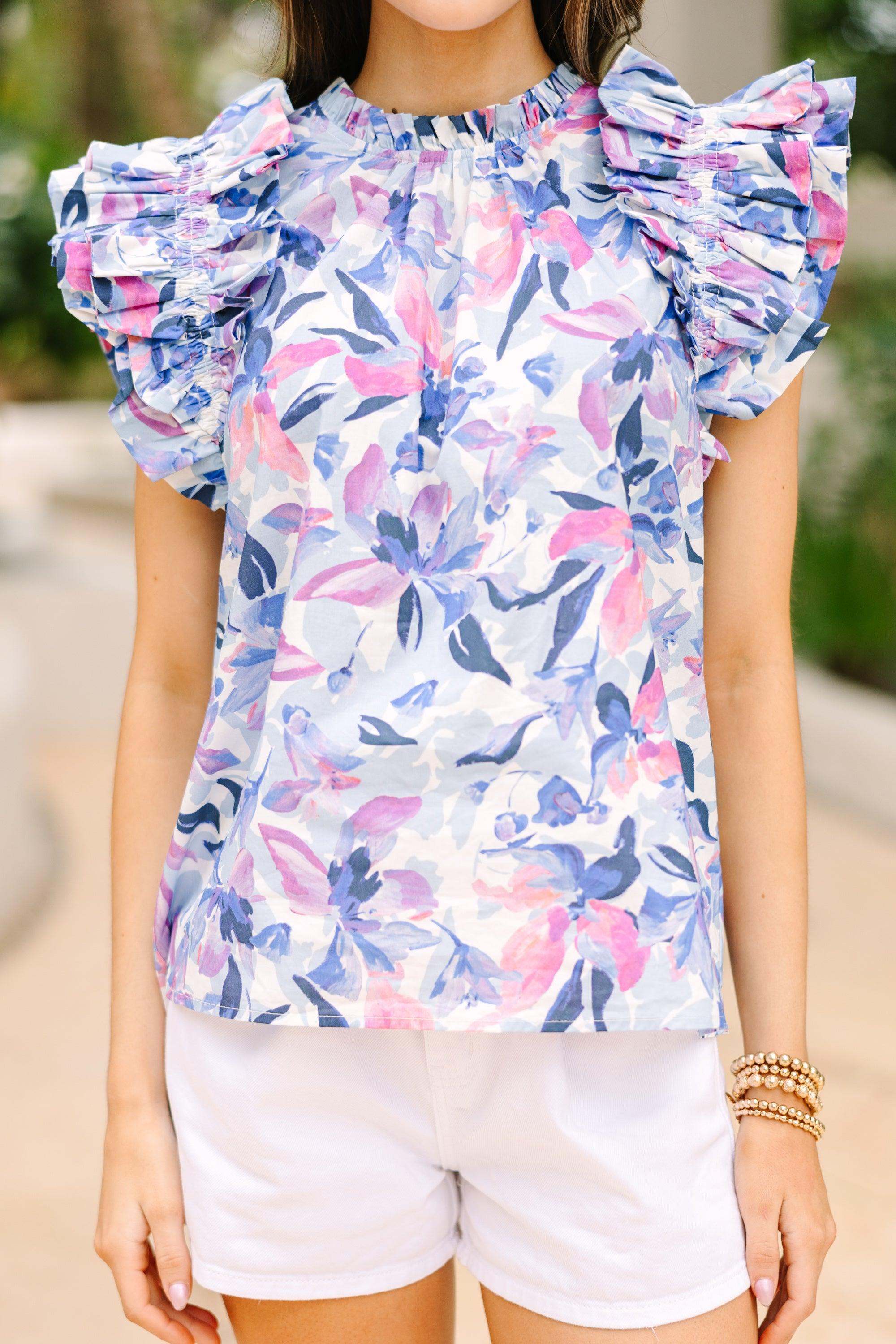 All Is Well Blue Floral Blouse Female Product Image