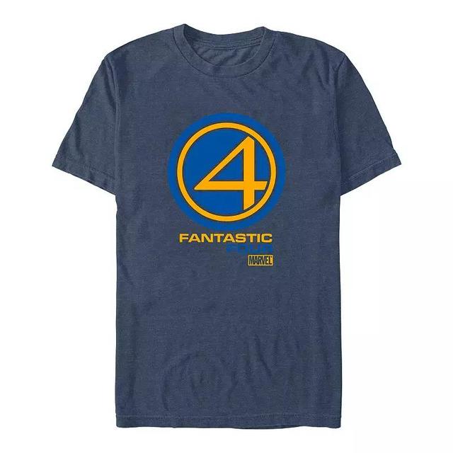 Big & Tall Marvel Fantastic Four Vintage Style Logo Graphic Tee, Mens Navy Grey Product Image