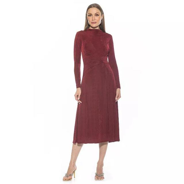 Womens ALEXIA ADMOR Marla Draped Long Sleeve Maxi Dress Red Product Image