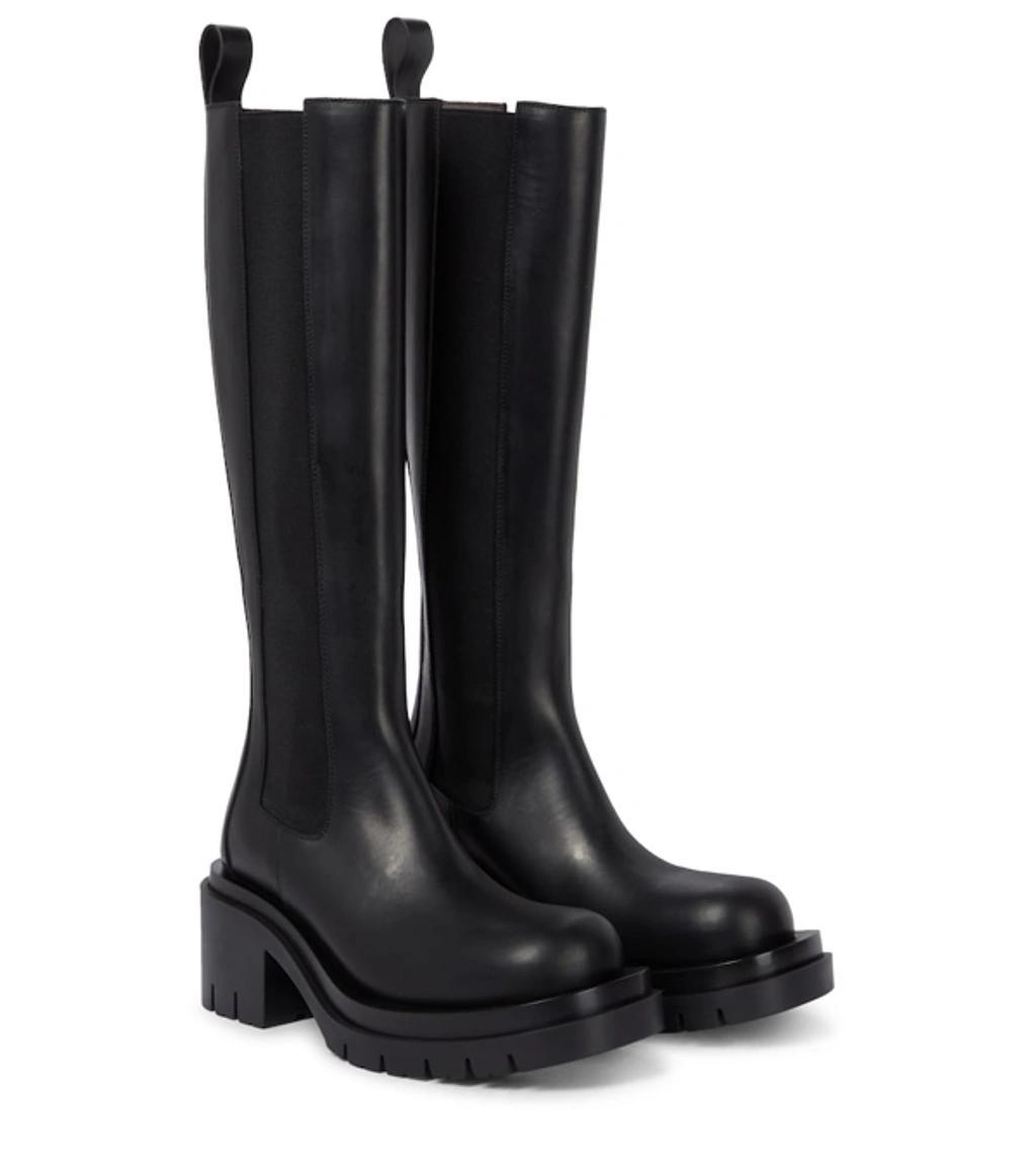 Lug Leather Knee-high Boots In Black product image