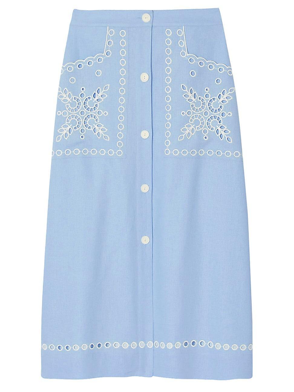 Womens -Embroidered Maxi Skirt Product Image