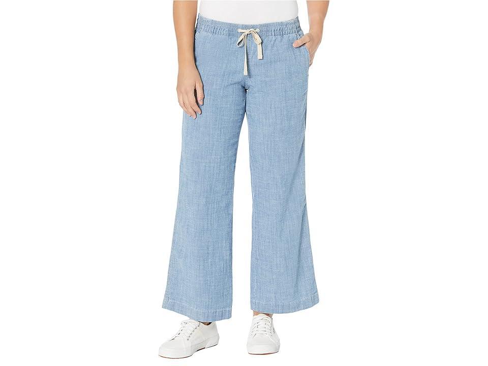 L.L.Bean Petite Lakewashed Pull-On Chambray Wide Leg Pants (Chambray) Women's Casual Pants Product Image