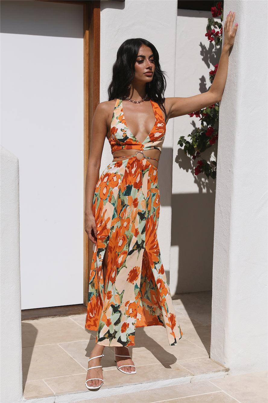 Stepping Out Maxi Dress Orange Product Image