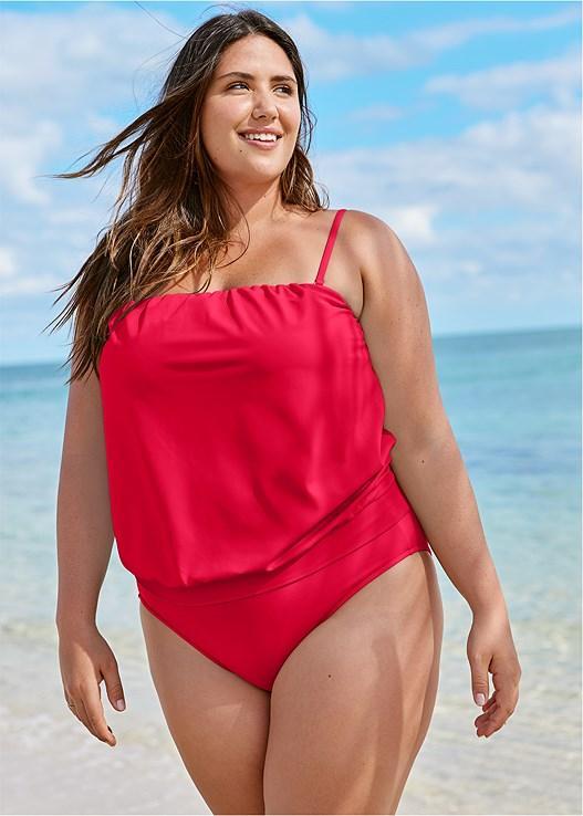 Blouson Bandeau Tankini Top Product Image