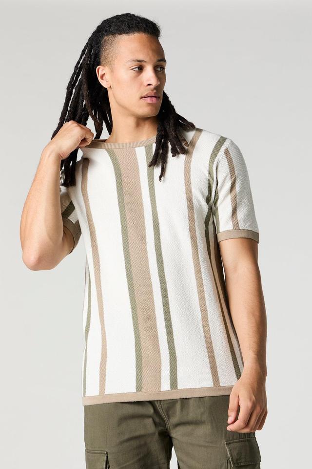 Striped Knit T-Shirt Male Product Image