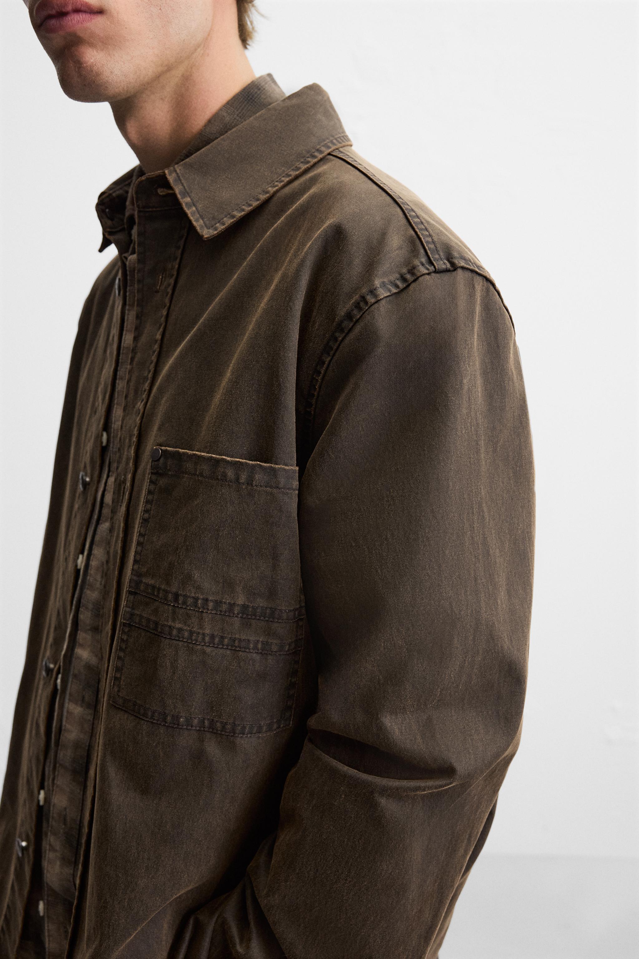 WAXED EFFECT OVERSHIRT Product Image