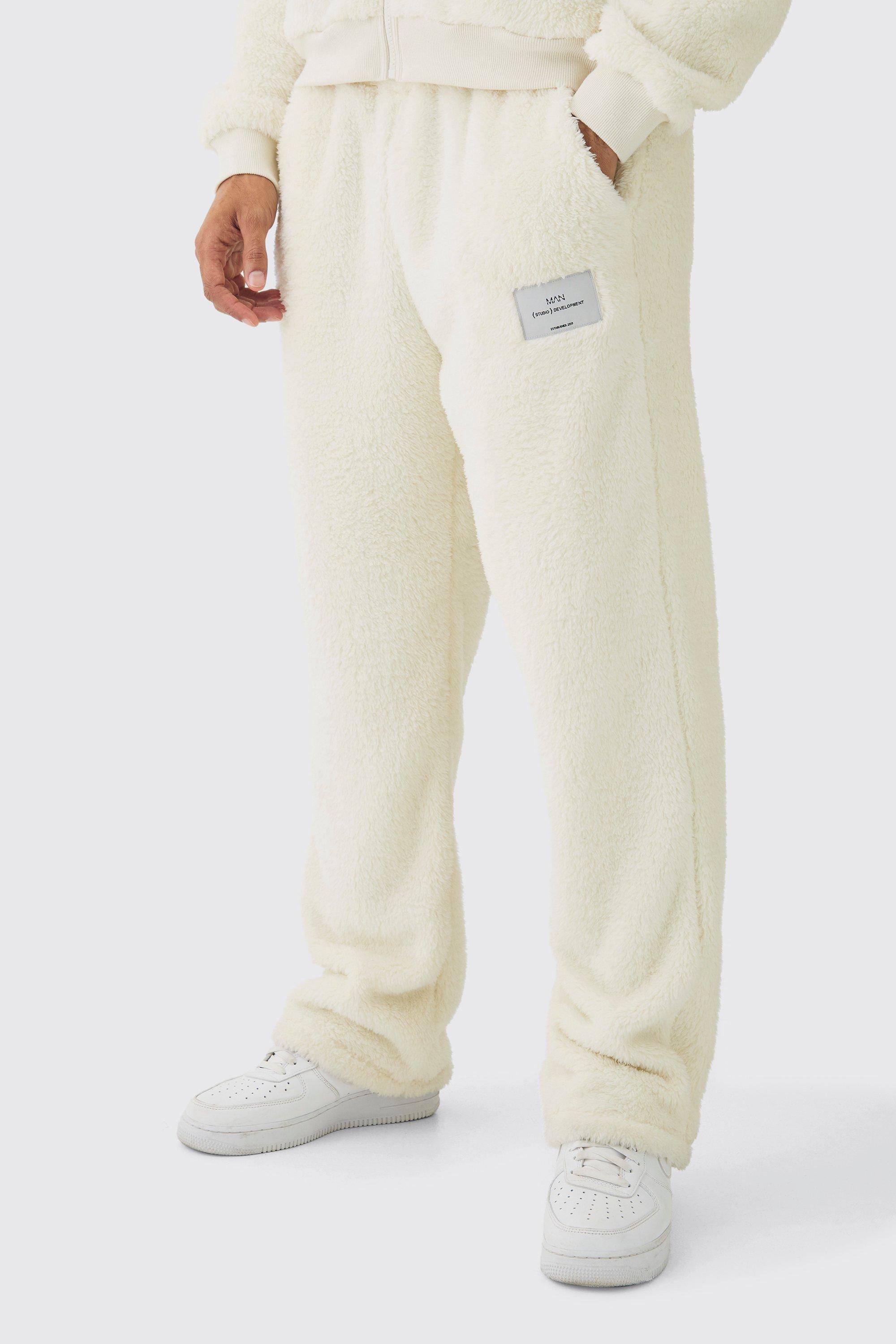 Straight Leg Limited Edition Teddy Borg Sweatpants | boohooMAN USA Product Image