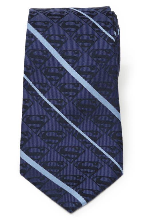 Mens Superman Striped Silk Tie Product Image