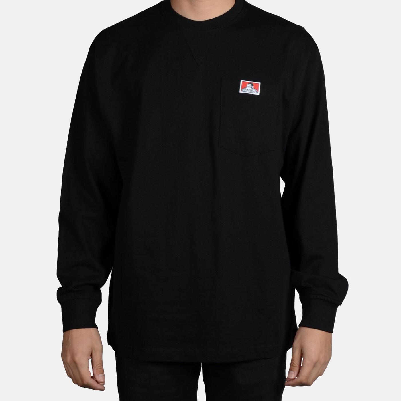 Heavy Duty Long Sleeve Pocket T-Shirt - Black Product Image