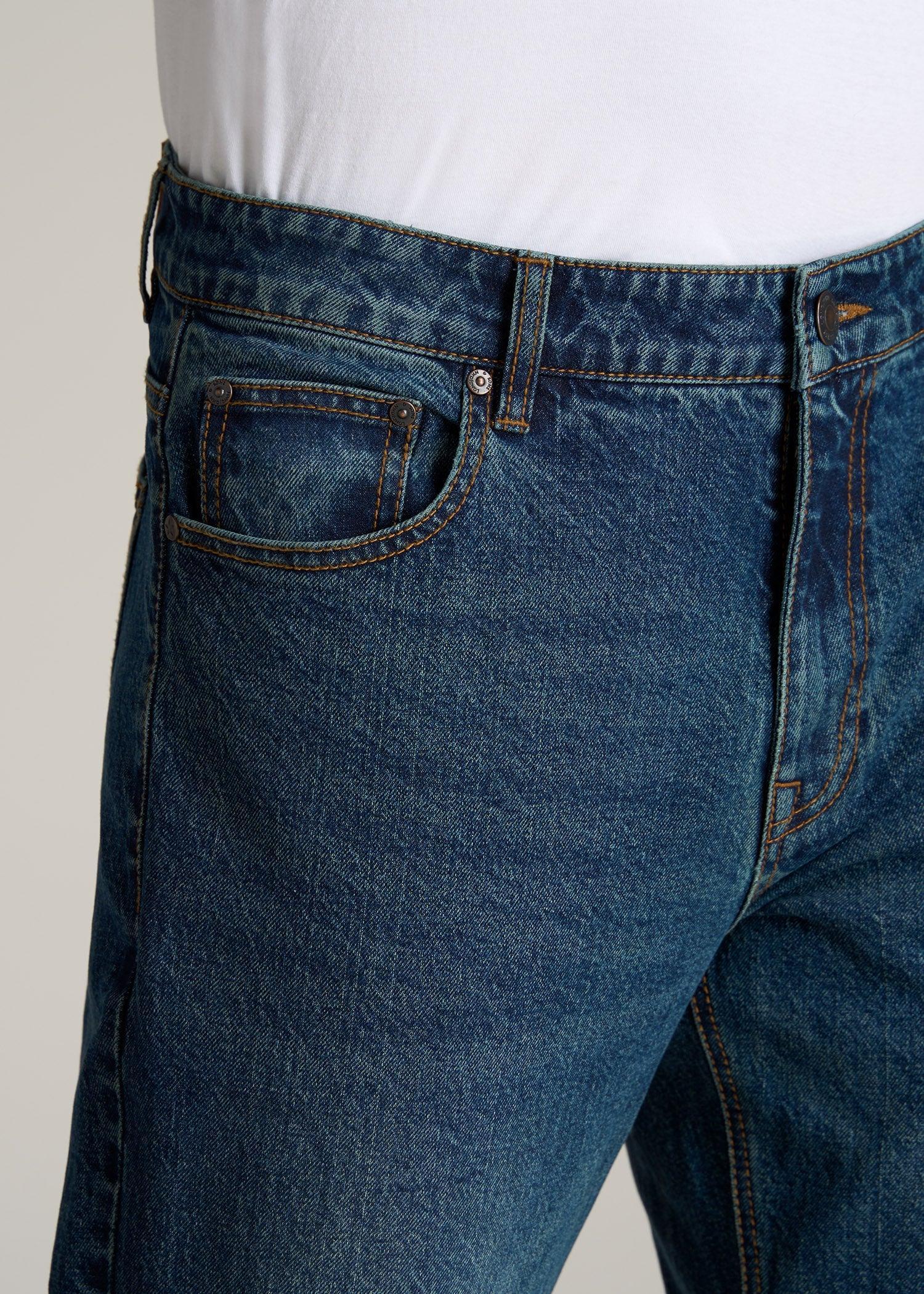 LJ&S STRAIGHT LEG Jeans for Tall Men in Machine Blue Product Image