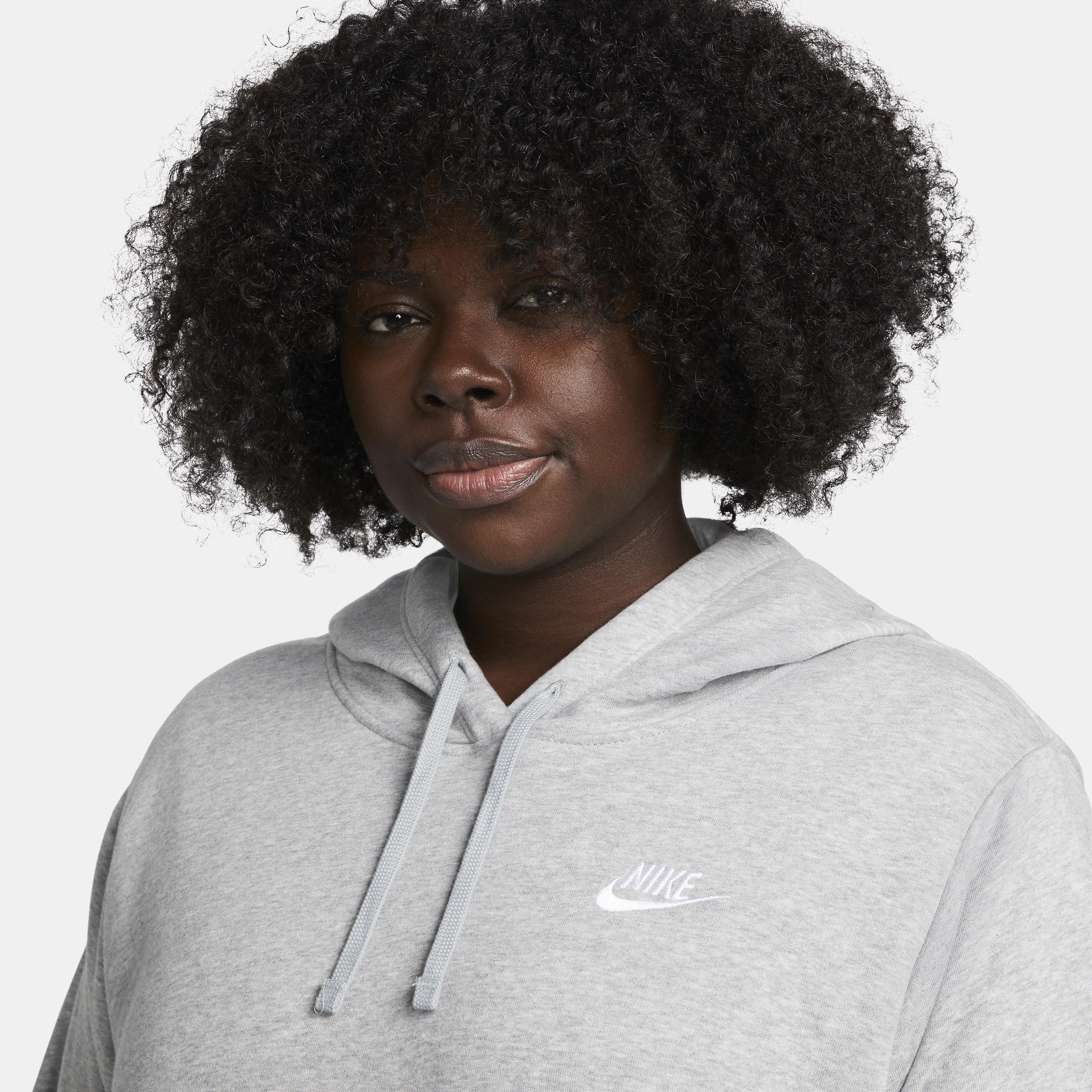 Plus Size Nike Sportswear Club Fleece Hoodie, Womens Grey Product Image