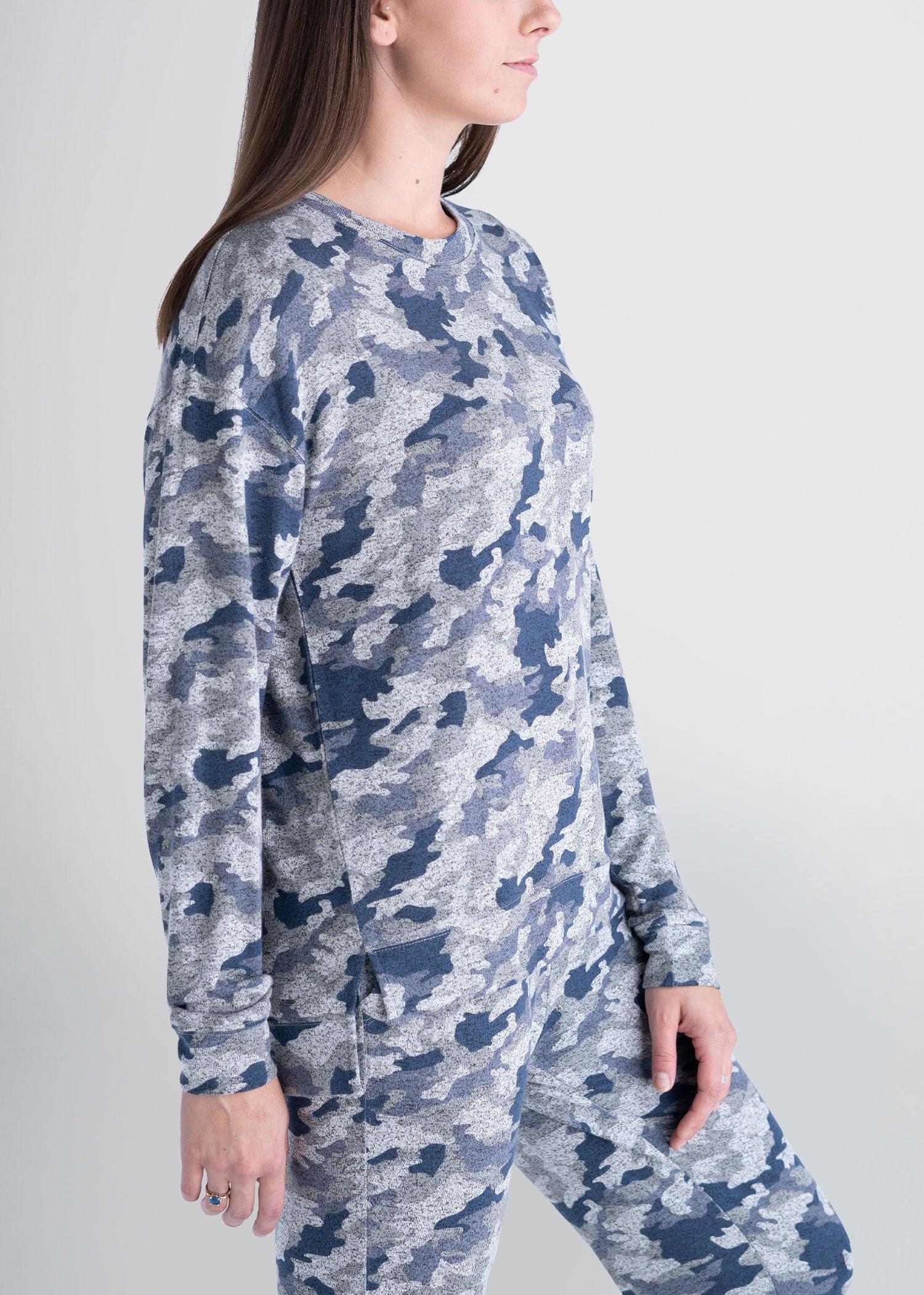 Women's Tall COZY Lounge Crewneck in Camo Female Product Image