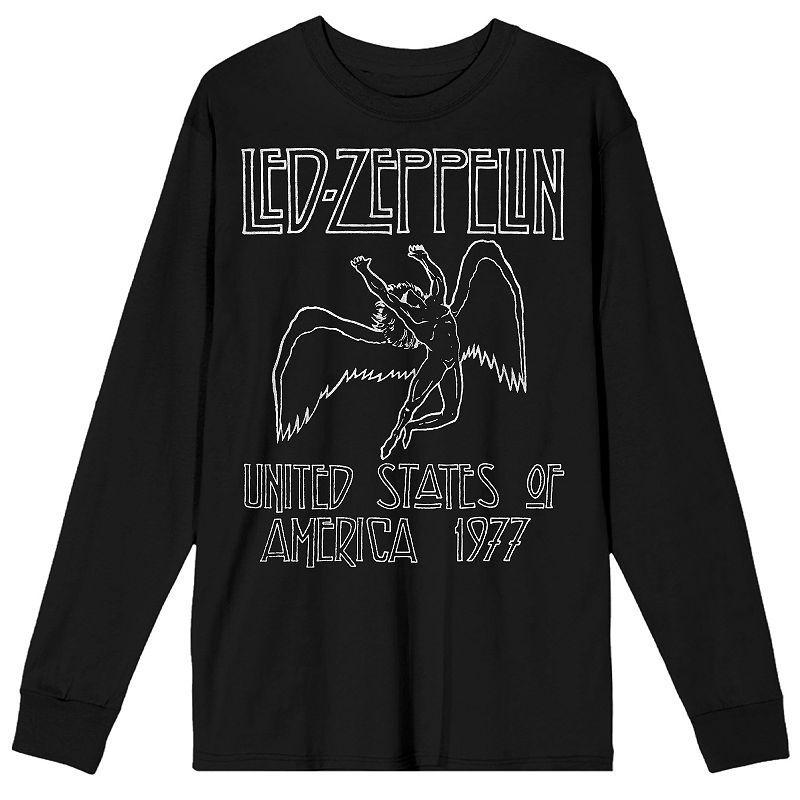 Mens Led Zeppelin Drawn Falling Icarus 1977 Tour Long Sleeve Graphic Tee Product Image