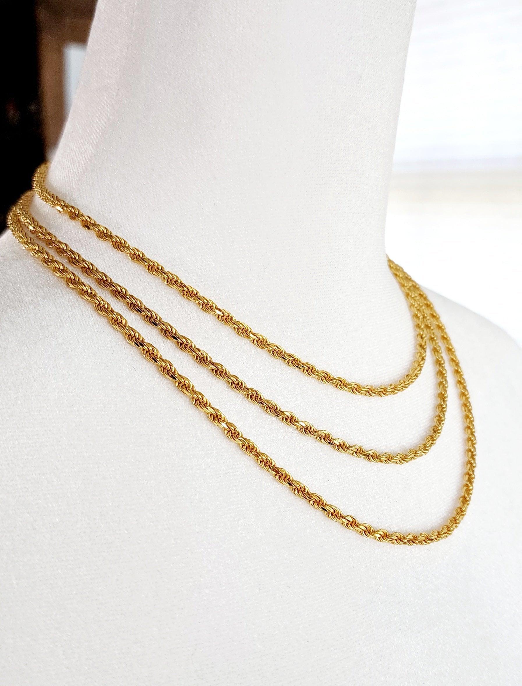 X Diamond Cut Rope Chain Gold Product Image