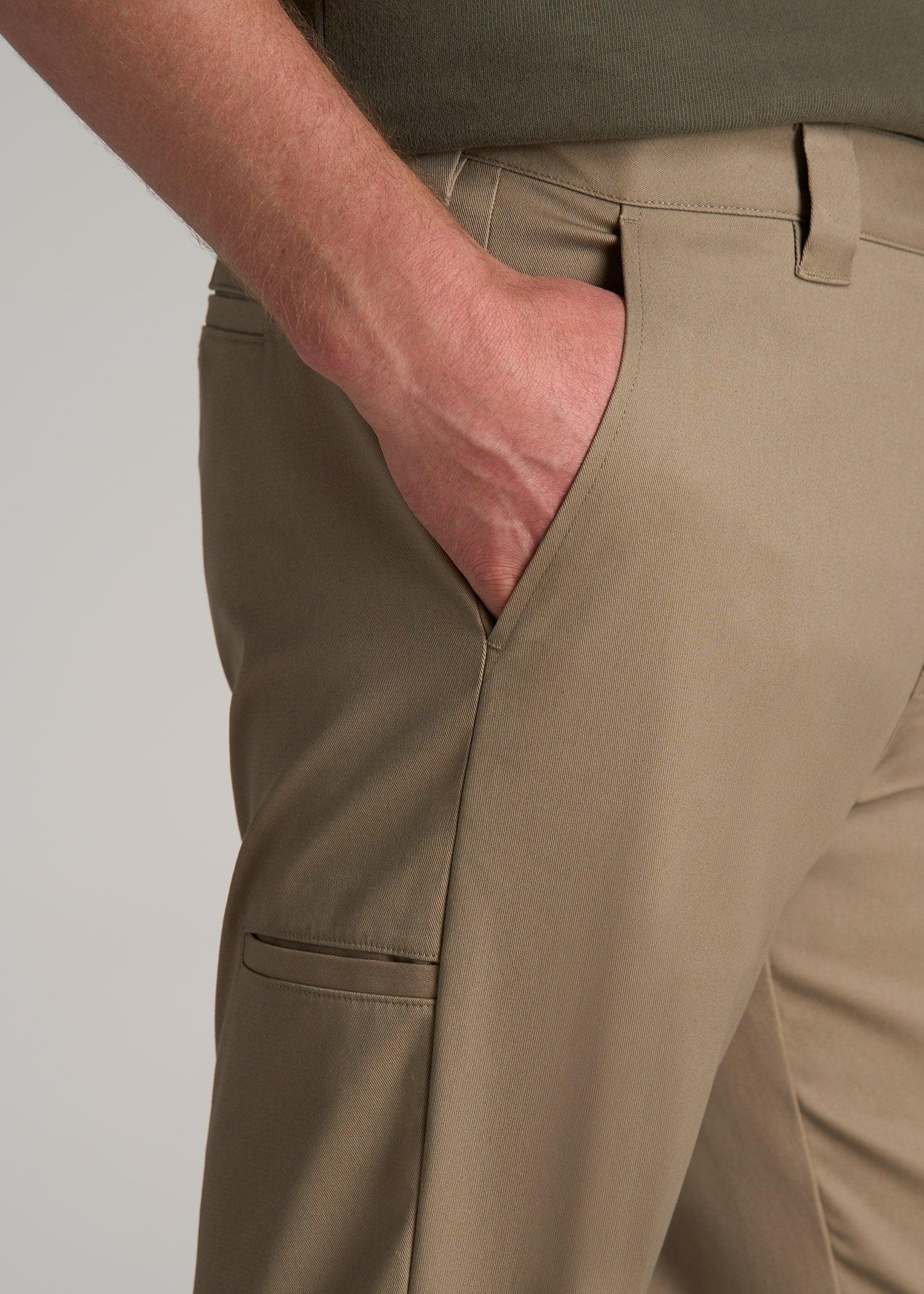 LJ&S Stretch Twill STRAIGHT-LEG Work Pants for Tall Men in Dusty Khaki Product Image