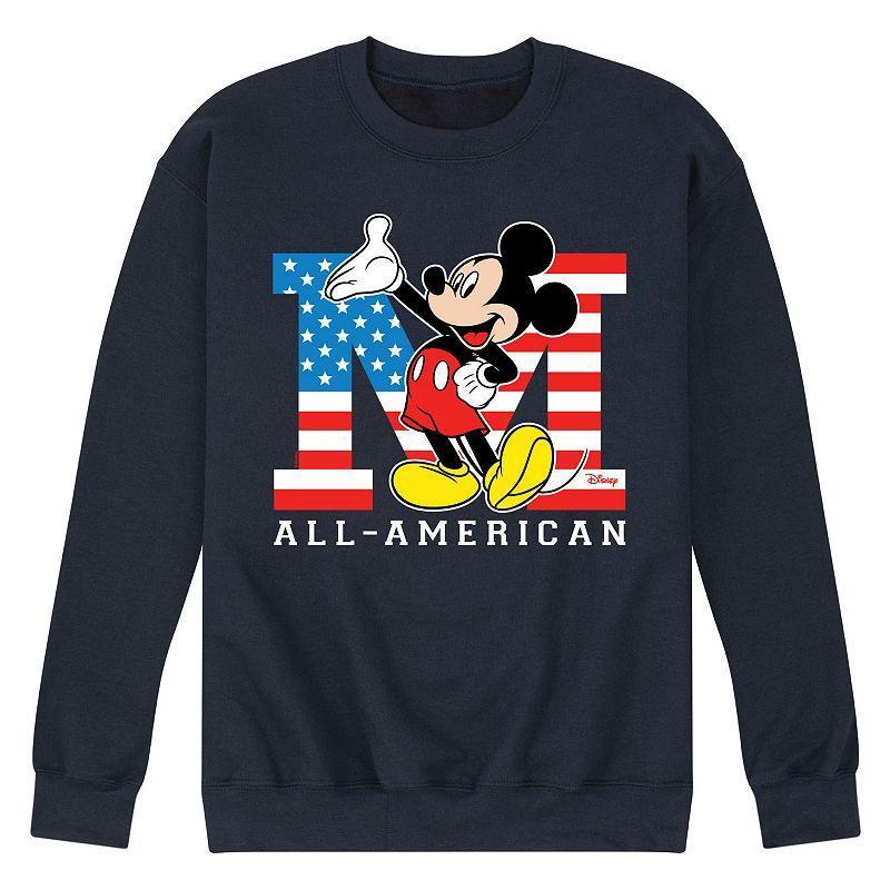 Disneys Mickey Mouse Mens American Fleece Sweatshirt Blue Product Image