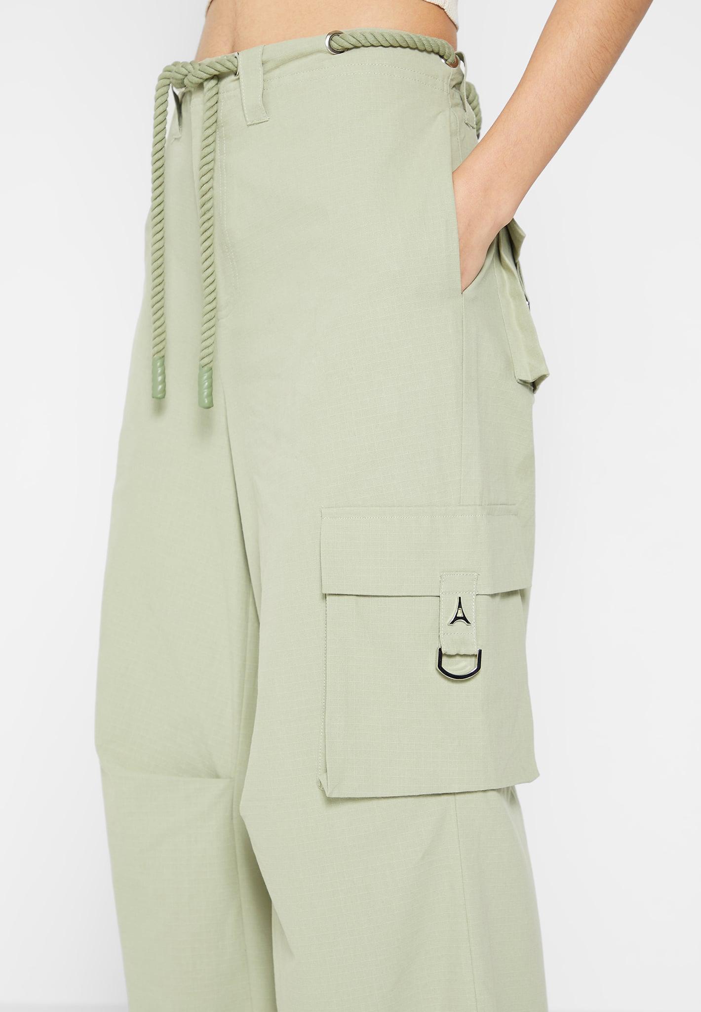 Ripstop Parachute Cargo Pants - Sage Female Product Image