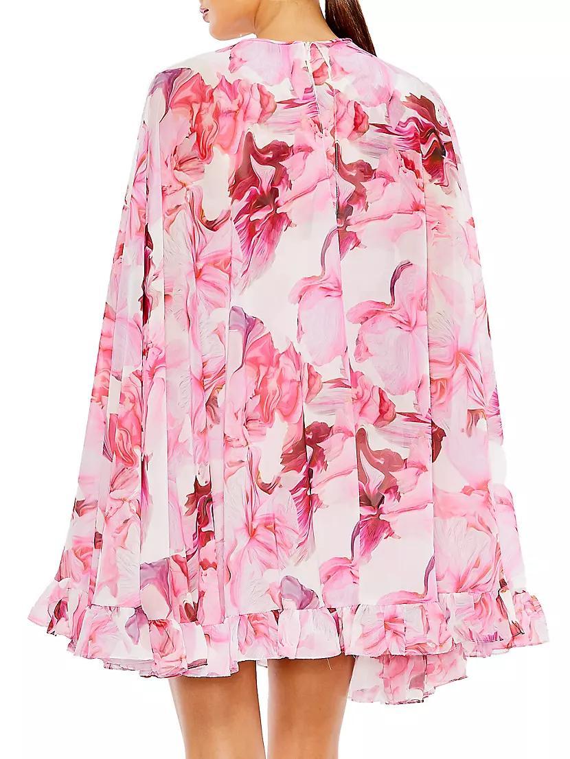 Ieena Floral Print Cape Minidress Product Image