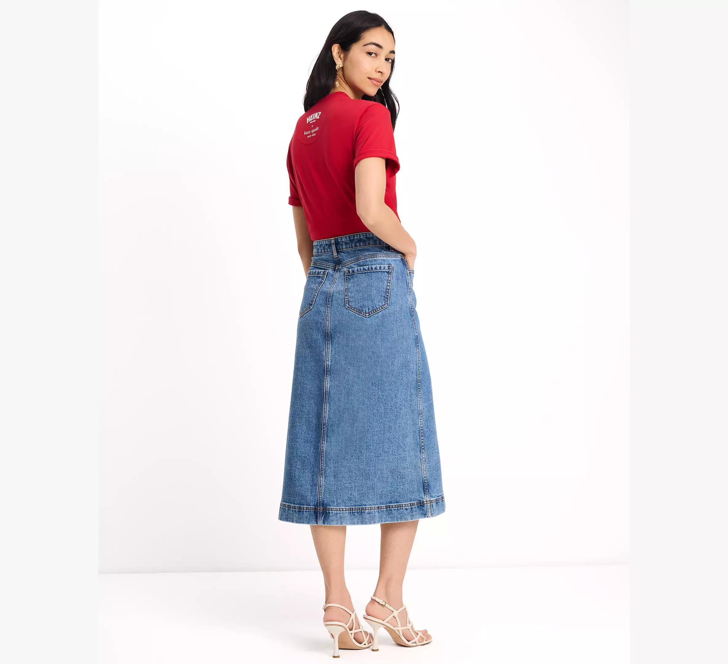 Denim Midi Skirt Product Image