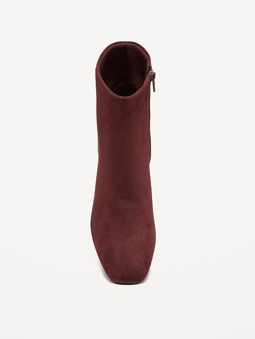 Faux Suede Square Toe Boots Product Image