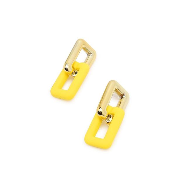 Sohi Womens Yellow Chain-link Drop Earrings Product Image