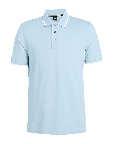 HUGO BOSS Boss Man Polo Shirt Sky Blue Size L Cotton Product Image