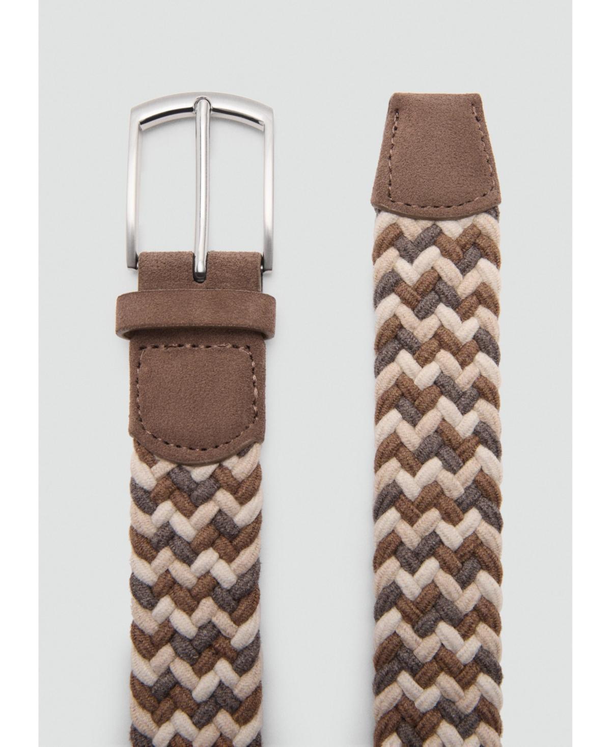 Braided elastic colored belt - Men | MANGO USA Product Image