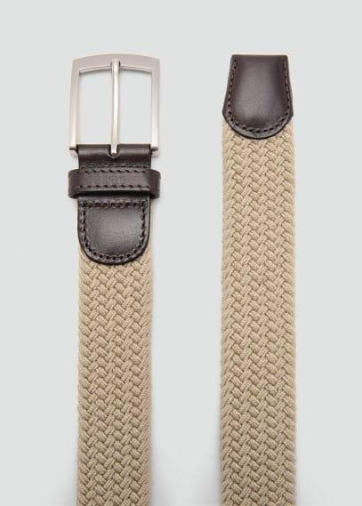 Braided elastic belt - Men | MANGO USA Product Image