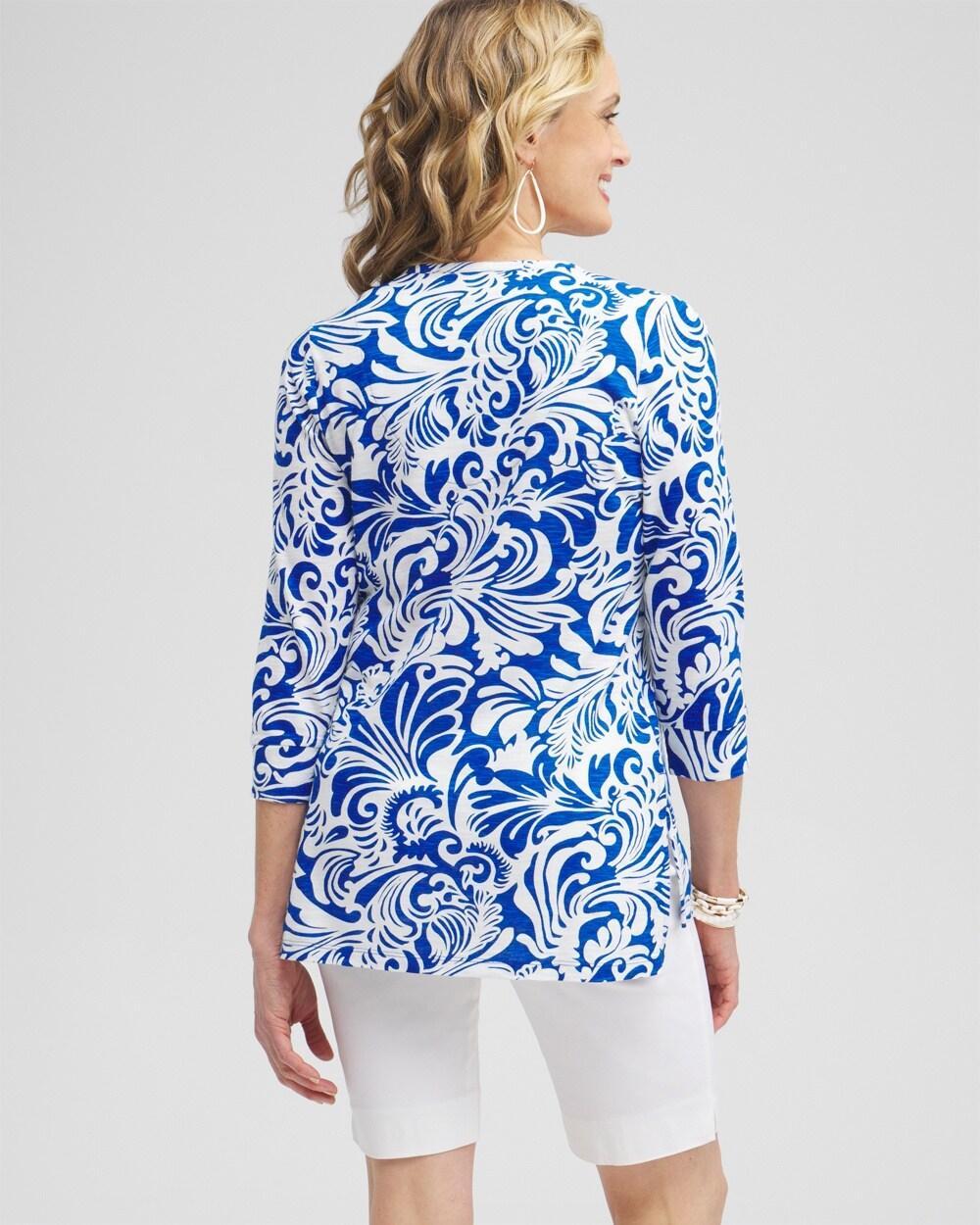 Scrolls Henley Side Slit Tunic Product Image