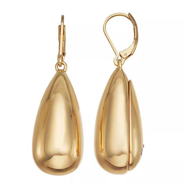 Nine West Puffy Teardrop Leverback Earrings, Womens, Gold Tone Product Image