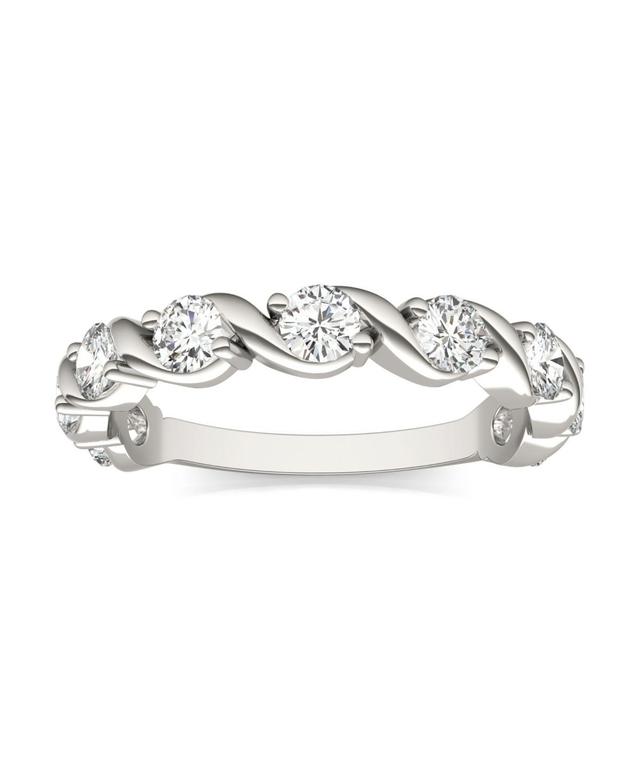 Charles & Colvard 0.90 Ct. T.w. Lab Created Moissanite Swirled Band In 14K Gold, White Product Image