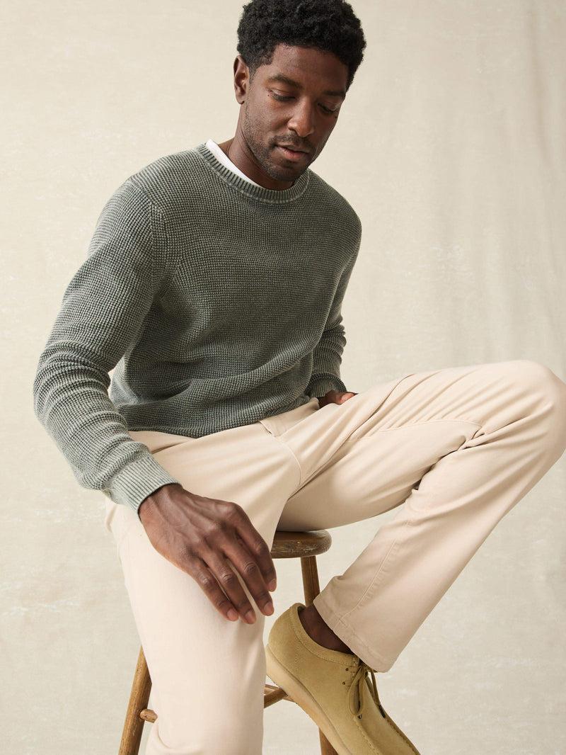 Sunwashed Crewneck Sweater - Mountain Olive Product Image