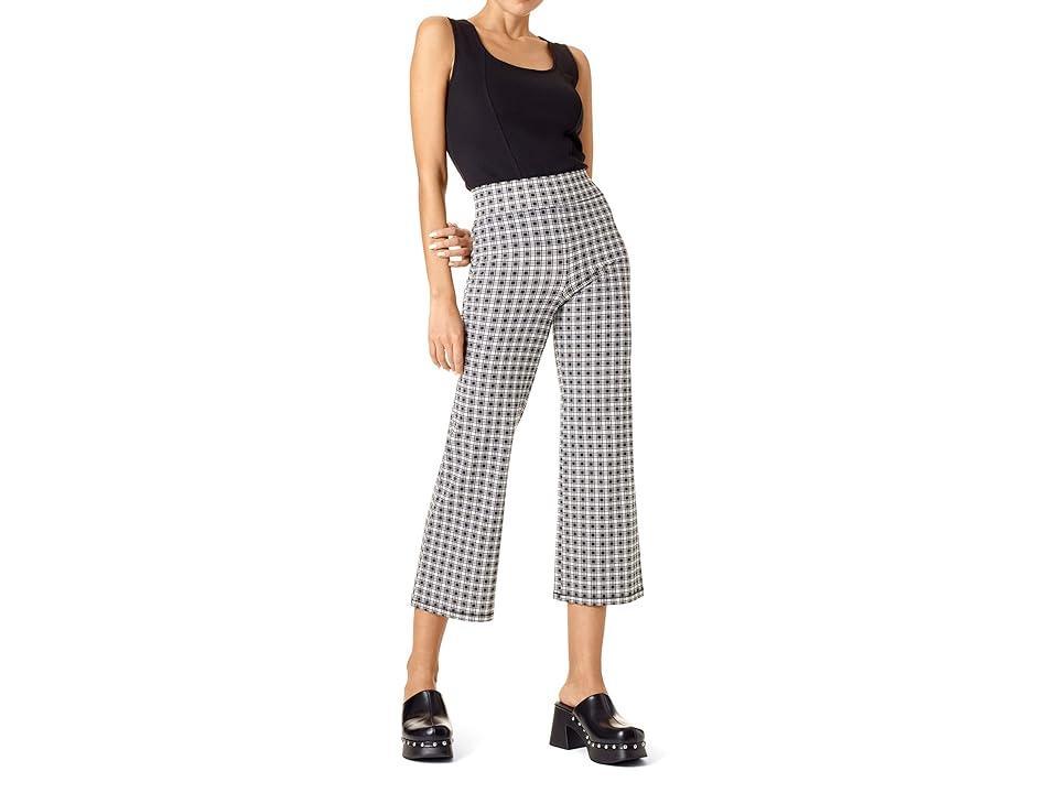 Hue Gingham Crop Flare Cotton Blend Leggings Product Image