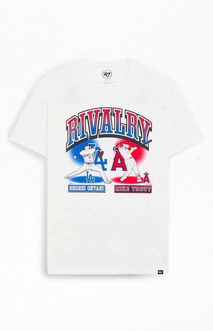 47 Brand Mens LA Baseball Rivalry Dodgers Angels T-Shirt Product Image