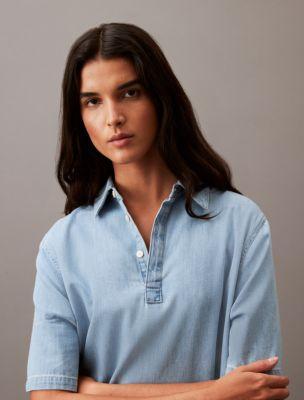 Chambray Mini Shirt Dress Product Image