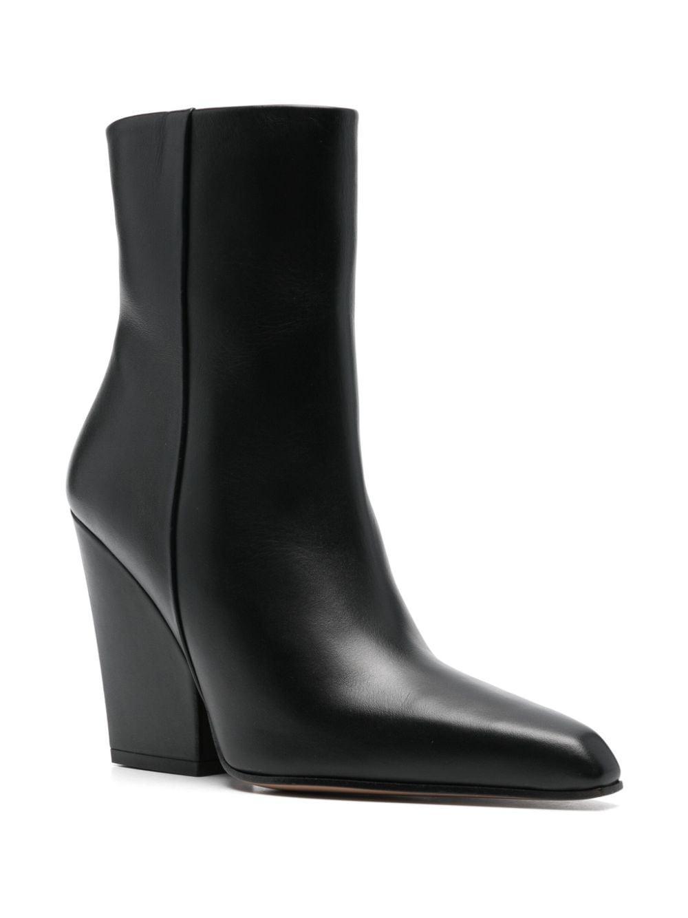 100mm Jane Leather Ankle Boots In Black Product Image