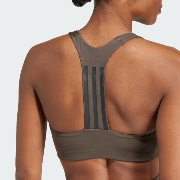 adidas Powerimpact Training Medium-Support Bra Shadow Olive XS C-D Womens Product Image