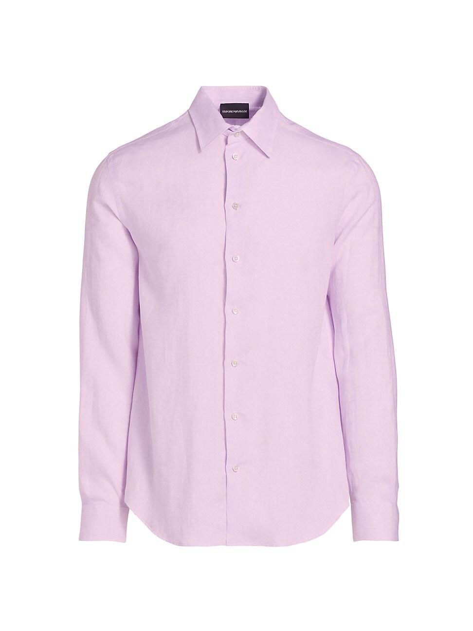 Mens Solid Linen Sport Shirt Product Image