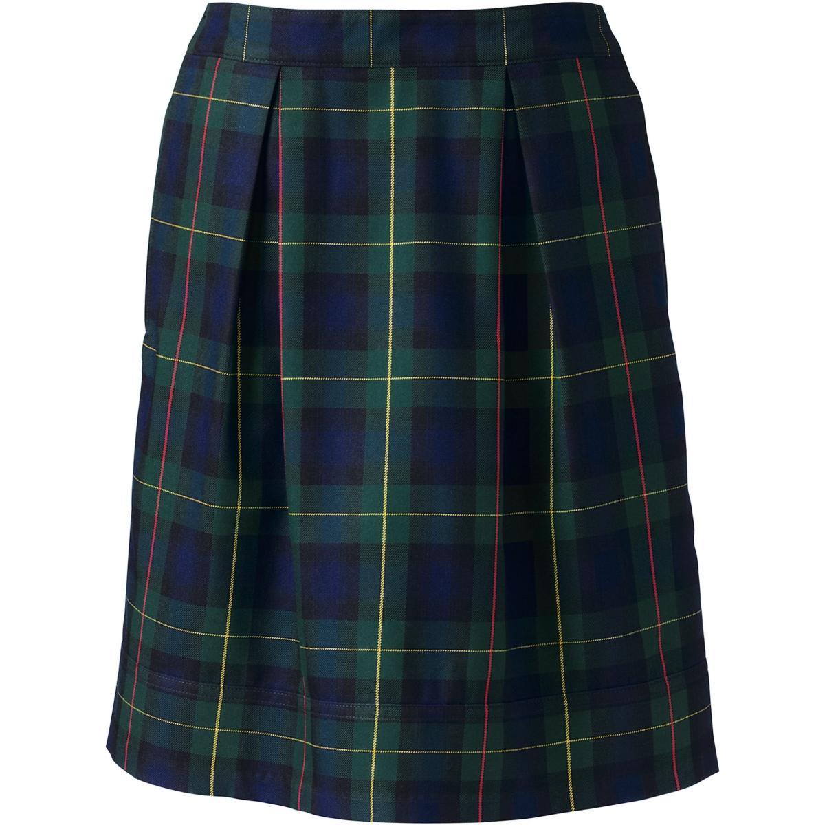 Womens Lands End Plaid Top of Knee Length Pleated Skort Classic Blue Plaid Product Image