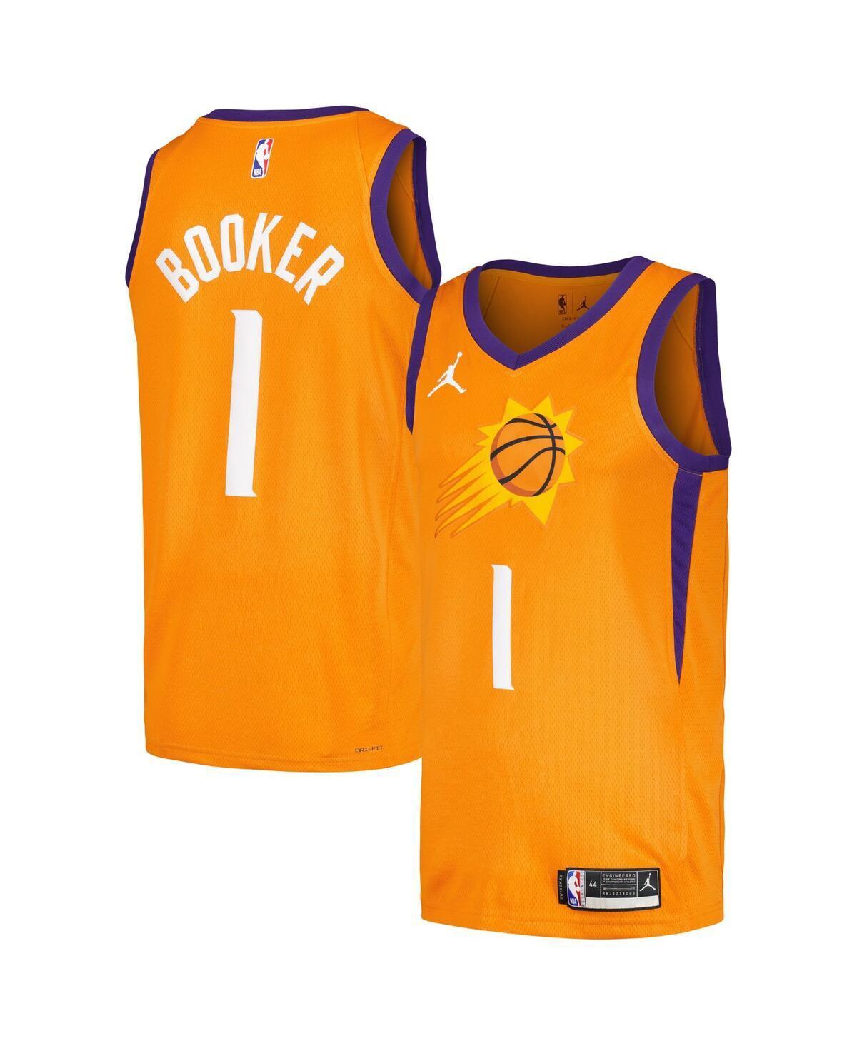 Mens Jordan Devin Booker Orange Phoenix Suns Swingman jersey Player Jersey - Statement Edition - Orange Product Image